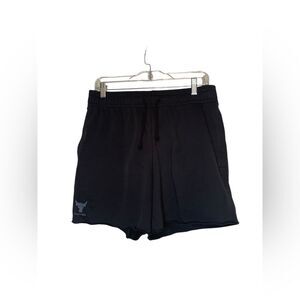 Men’s Under Armor Project Rock Loose Fit Black Terry Shorts Gym Lounge NWT